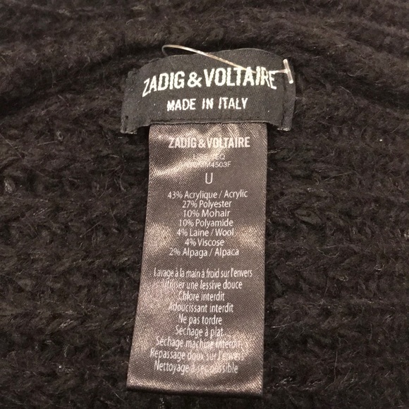 NEW Zadig & Voltaire sequin black knit hat- unisex - Picture 6 of 7